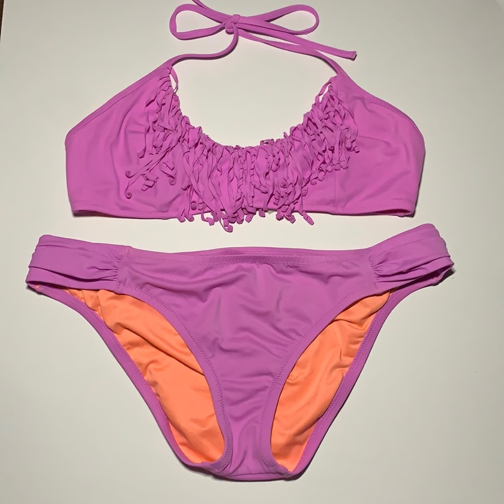 Victoria’s Secret purple fringe top bikini